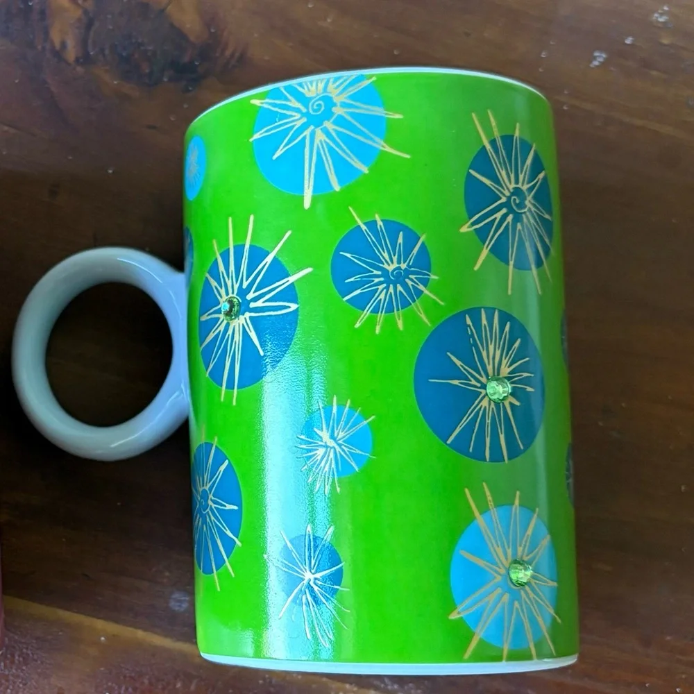 Festive Green Starburst Mug with rhinestones by Julia Minasian for Target